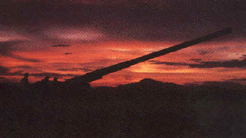 175mm gun @ sunset