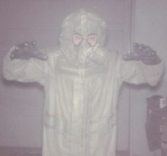 Butyl-rubber outfit and M9A1 gas mask in 1964 at Gerstle River
