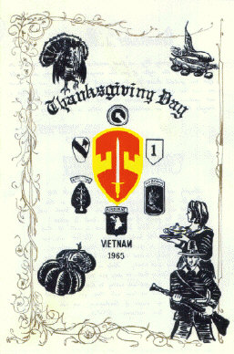 Vietnam Thanksgiving Menu 1965